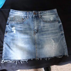 Angel Kiss Distressed Denim Mini Skirt
